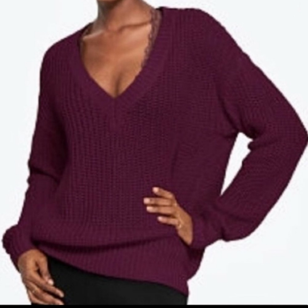 Pink v-neck sweater